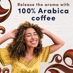 Steam rising from Gevalia aroma for a fresh coffee experience