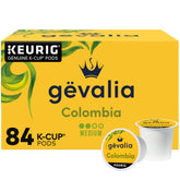 Gevalia Colombia K-Cup box with 84 pods for reliable mornings