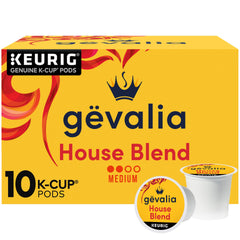 Gevalia House Blend K-Cup pods for Keurig brewers delivering smooth, balanced flavor.