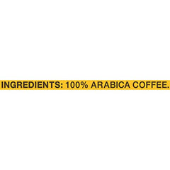 Gevalia bag close-up emphasizing premium 100% Arabica whole beans