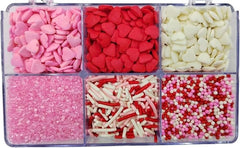 Gevog valentines sprinkles decorations pack adds cheerful detail to pastries.