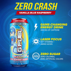 G Fuel Blue Bomber Slushee can side view for on-the-go fueling.