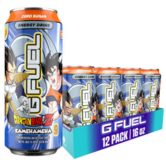 G Fuel Kamehameha front can shows sugar-free energy with strawberry lychee flavor for a refreshing boost