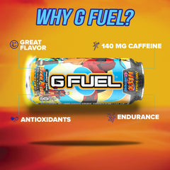 G Fuel Sage Mode Pomelo White Peach pouring into glass for refreshing energy.