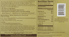Ghirardelli 60% cacao baking bar, bars-on-surface, great for premium confections and fudgy brownies.
