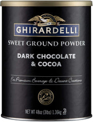 Ghirardelli dark chocolate cocoa powder 3lb bag for rich beverages.