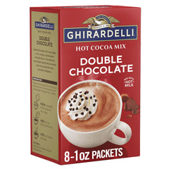 Ghirardelli double chocolate cocoa packets displayed for premium at-home indulgence