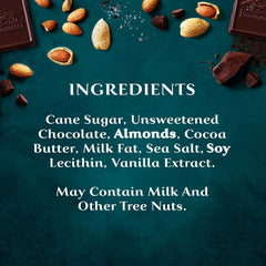 Ghirardelli Intense Dark Sea Salt Almond bar on a dessert plate elevates a finish.