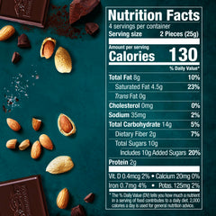 Sliced Ghirardelli Intense Dark Sea Salt Almond bar for sharing at gatherings.