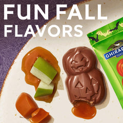 Ghirardelli individually wrapped pumpkins preserve freshness for sharing in candy bowls