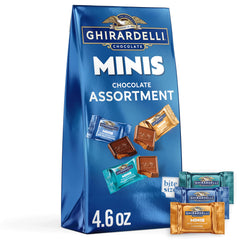 Ghirardelli Minis Assortment Pack; perfect for sharing at gatherings.