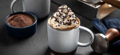 Ghirardelli powder close up shows fine texture for smooth blends.