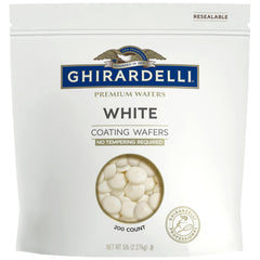 Ghirardelli Premium White Coating Wafers 5lb bag for smooth dipping and enrobing.
