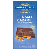 Ghirardelli Sea Salt Caramel Square Bar packaging signals gift-ready indulgence