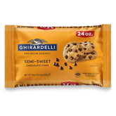 Ghirardelli semi-sweet baking chips in bag for versatile baking.