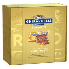 Individually wrapped GHIRARDELLI SQUARES for freshness and easy sharing