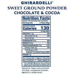 Ghirardelli Sweet Ground Chocolate Powder used in a mocha for café-style flavor.