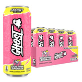 GHOST Energy Sour Pink Lemonade can front view for crisp energy boost.