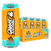 GHOST Energy Tropical Mango can with bold flavor and transparent label.