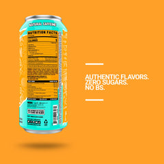 GHOST Energy Tropical Mango 12-pack front view for convenient use.