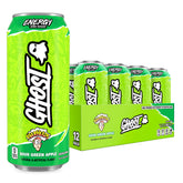 GHOST Energy Warheads Sour Green Apple can front view for refreshing energy