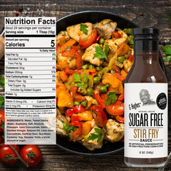G Hughes Teriyaki sugar-free sauce glaze forming on pan surface