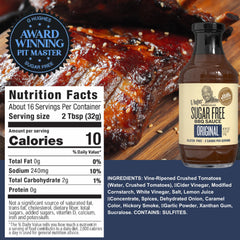 G Hughes Hickory Sugar Free BBQ Sauce bottle offers smoky, guilt-free taste for grills.
