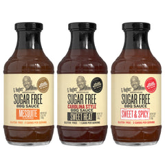 G Hughes sugar-free Mesquite BBQ bottle for grilling