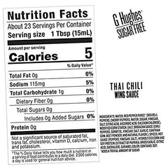 G Hughes Thai Chili Wing Sauce dip for grilled meats with bold flavor