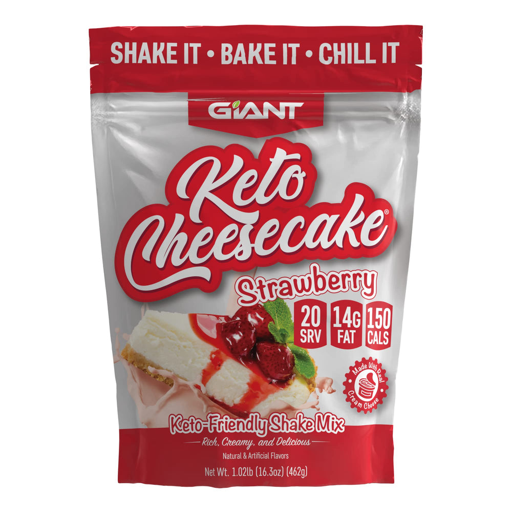 Giant Sports Keto Cheesecake Shake Mix strawberry powder for low-carb desserts