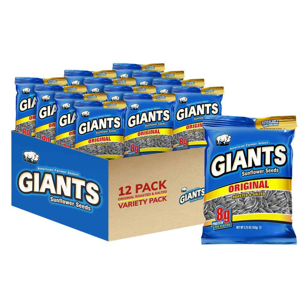 GIANTS Original sunflower seeds in bulk bags for easy snacking.