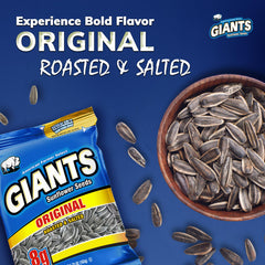 Serving idea: GIANTS Original seeds beside a workout bottle.