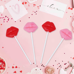 Gift Boutique lip shaped lollipop cherry flavor on stick vivid candy appeal for celebrations.