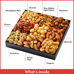 Gifted Sweets Holiday Nut Gift Basket—deluxe roasted nuts for festive entertaining