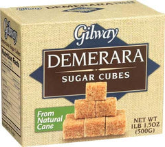 Gilway demerara cubes for coffee close-up showing natural cane sweetness