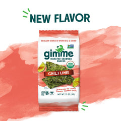 gimMe seaweed chili lime crisp sheet showing light crunch