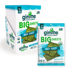gimme seaweed big sheets with sea salt, organic keto-friendly snack