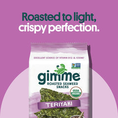 GimMe organic roasted seaweed crisp texture in each sheet.