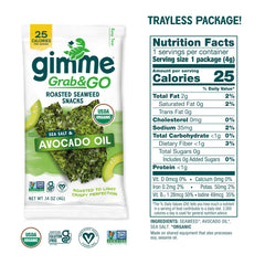 gimMe organic roasted seaweed in a slim trayless pack for lunchboxes