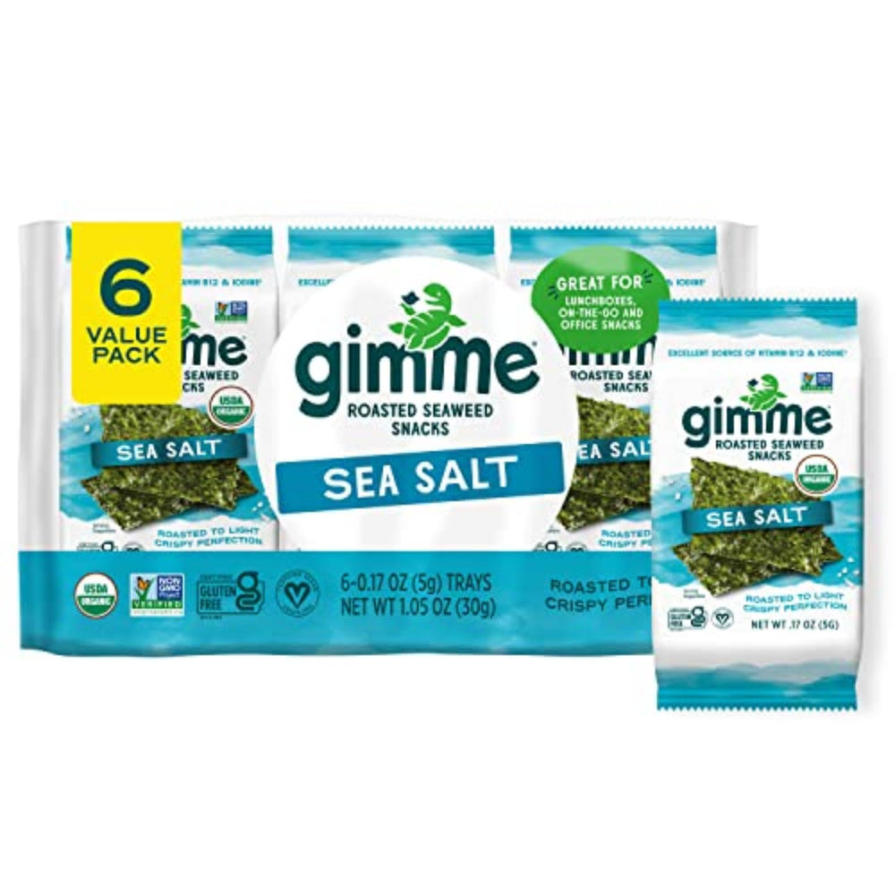 GimMe Sea Salt Pack showing crisp sheets for quick keto-friendly snacking