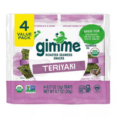 GimMe seaweed teriyaki four-pack ready for on-the-go snacking.