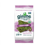 gimMe seaweed teriyaki crisp pack on desk, keto-friendly snack option