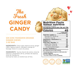 Gin Gins Mandarin Orange Chews packaging looks giftable and convenient for sharing.
