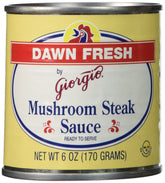 Giorgio Dawn Fresh Sauce Steak Mushroom pack-3 display for easy weeknight meals.
