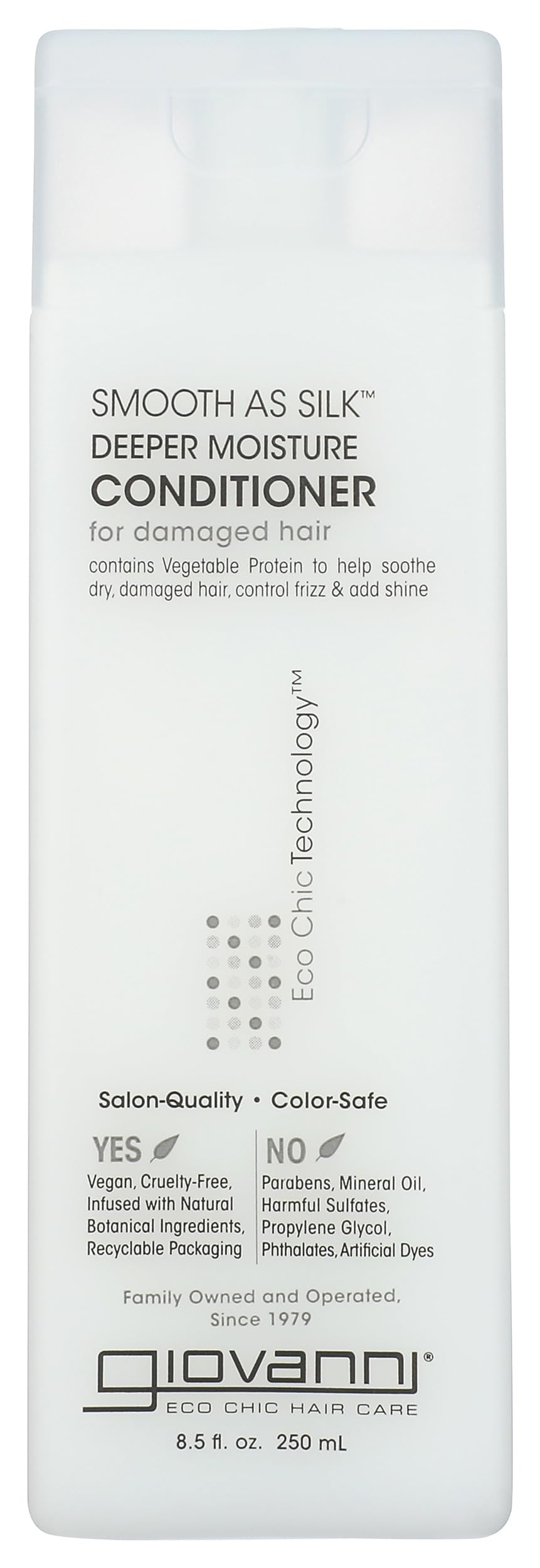 Giovanni Conditioner Ec Sas bottle for everyday detangling and smoothness.