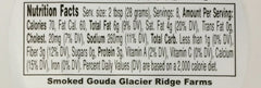 Glacier Ridge Farms Gouda spread on crackers highlights rich smoky flavor.