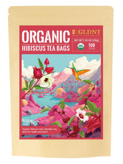 GLDNT Organic Hibiscus Tea Bags brew a rosy-red cup with refreshing tartness.