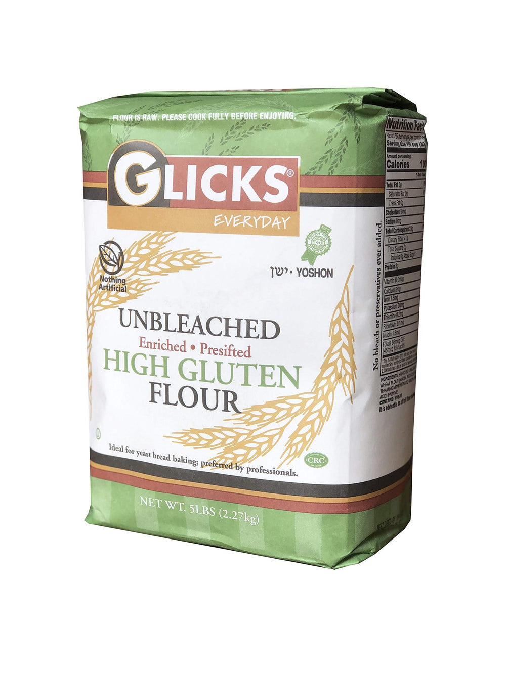 Glicks unbleached high gluten flour bag for yeast breads and reliable rise