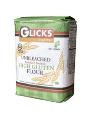 Glicks unbleached high gluten flour bag for yeast breads and reliable rise