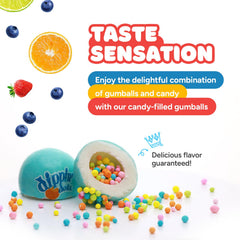 Global Gumball blue raspberry gumballs offer a playful chewy treat.